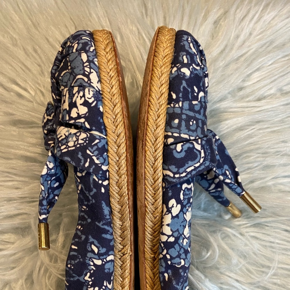 AERIN Zahara Blue Batik Espadrille Ballet Flats - Picture 3 of 15